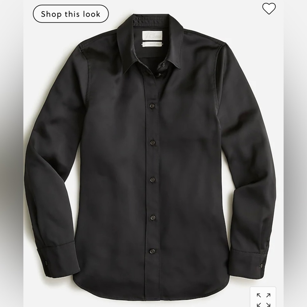 NWT J. Crew slim fit drapey shirt in black